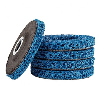 115 x 22mm Blue Silicon Carbide Clean Strip Disc ກັບ Fiber Backing Pad ຄຸນນະສົມບັດຮູບພາບ