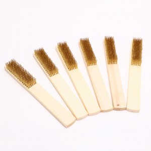 [Copy] 9-11inch ຄຸນະພາບສູງ ຄວາມຍາວ 3.5cm New Wheel Cleaning Brush Stainless Steel Wire Brush with Wood Handle