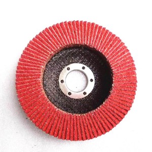 Disc de solapa de ceràmica roscat T29 vermell de 4,5 "x 5/8" de gra 40