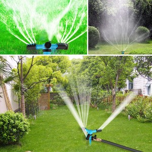 Sprinkler uisge faiche rothlach 360-ceum 3 gàirdean fèin-ghluasadach