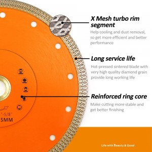 [Kopija] 10 colių plonas šlapias deimantinis porcelianinis pjūklo diskas, skirtas sausai arba šlapiam pjovimui