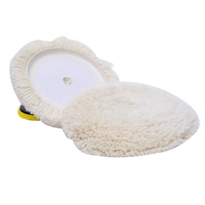 បន្ទះប៉ូលារោមចៀម 7inch 180mm Flex Wool Polishing Pads wool buffing disc car polishing wool pads for car buffing