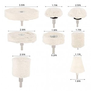 [ច្បាប់ចម្លង] ការសម្អាត 3mm Shank Cotton Cloth Buff Wheel Polishing for Dremel Rotary Tools