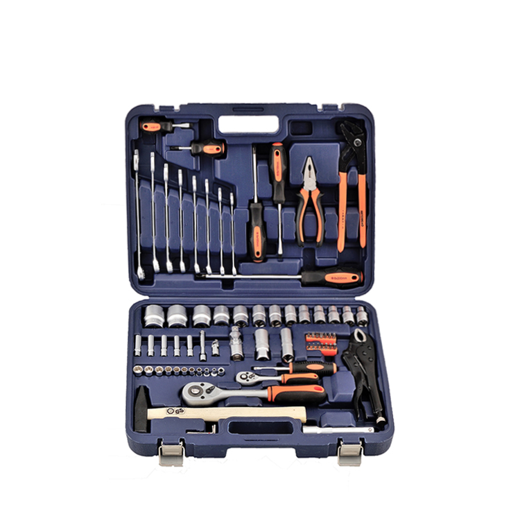 Set de ferramentas de enchufe manual de cromo vanadio profesional de 72 uds con DR.Enchufe de 1/2″ e 1/4″, chave inglesa, alicates Imaxe destacada