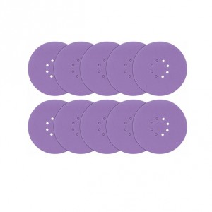 Մանուշակագույն հղկման սկավառակներ 100 գրիտ 8 անցքով կեռիկ և օղակաձև ավազաթուղթ