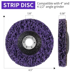 Copot Paint lan Oksidasi Poly Strip Wheel Disc Abrasive Angle Grinding Wheel