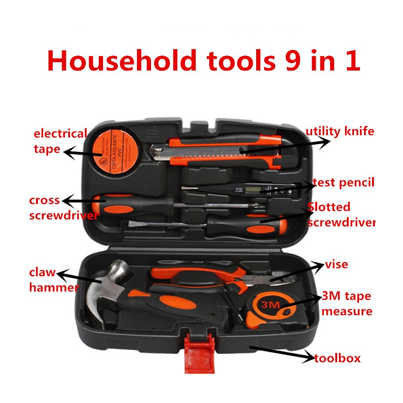 9PCS Household Diy Hand Tool Kit