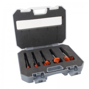 5PCS Carbide Tipped Forstner Drill Bit Set with Plastic Case