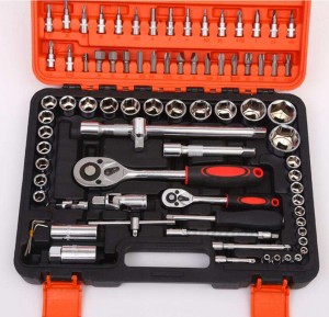 ประแจซ็อกเก็ตลึกคุณภาพสูง Hot Sale Ratchet Spanner Set Mechanics Tools Kit Socket Tool Box