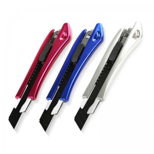 Komfortgrepp glidande infällbar verktygskniv plasthandtag skärpapper glidande skärare, konstskrivpapper pappersskärkniv