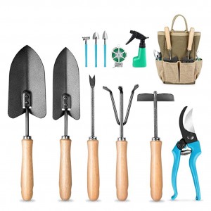 12 peças de ferramentas de jardim com bolsa de pano