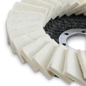 သဘာဝသိုးမွှေးဖြင့် 115mm Abrasive Buffing Wheel Wool Felt Flap Discs