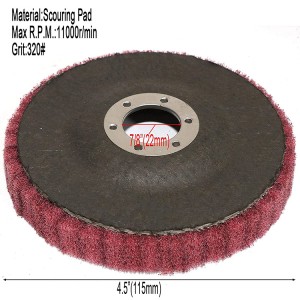 115mm serat nilon flap disc grinding buffing disc scouring pad buffing kabayang pikeun logam
