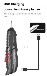 SC-HCR01 3.6V Black Handheld Cordless elektresch Screwdriver Set