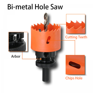 Բարձրորակ 14PCS HSS Bi Metal Hole Saw Set with Case Hole Saw փայտի հորատման համար