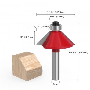 Naujas 12 vnt. 6 mm raudonos spalvos medienos frezavimo antgalių rinkinys su mediniu dėklu medienos apdirbimui