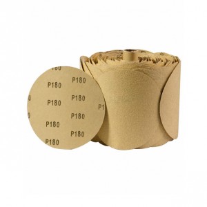6" PSA Aluminum Oxide Grains Gold Self Adhesive DA Sanding Disc Roll