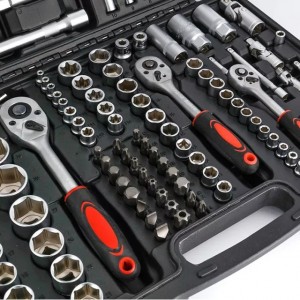 Conjunto profesional de enchufes de reparación de automóviles de 171 Uds., conxunto de ferramentas mecánico con chave de trinquete CRV de 72 dientes e enchufe