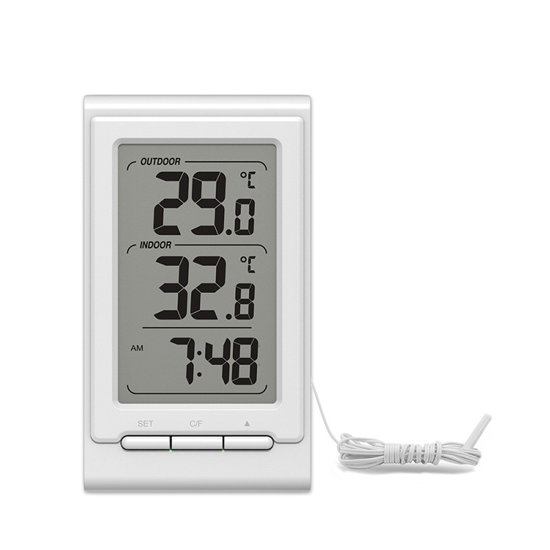 Minimalist Electronic Thermometer Clock With Probe