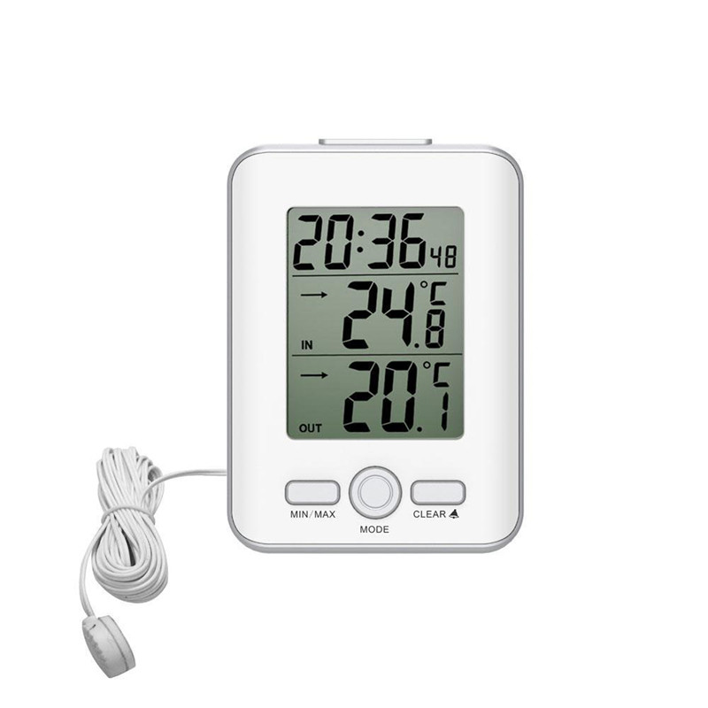 Energy-Efficient Indoor Outdoor Temperature Clock With Indoor Humidity Gauge