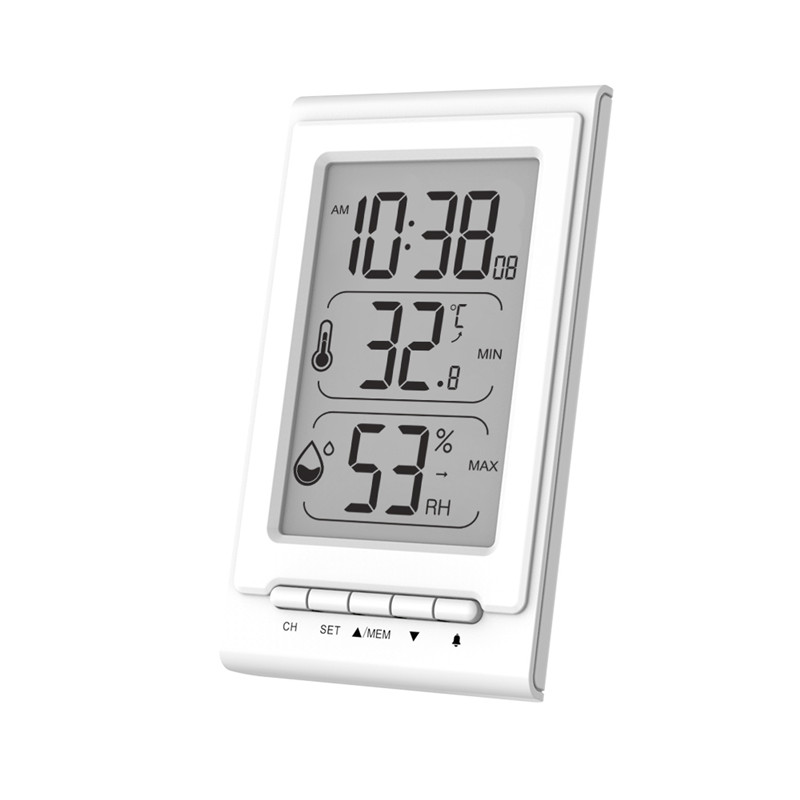 Indoor Thermometer Hygrometer With Time And Iconic Indicators
