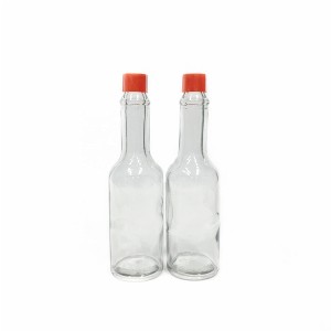 2oz 60ml red chilli pepper hot sauce glass bottle with red hard plastic lid