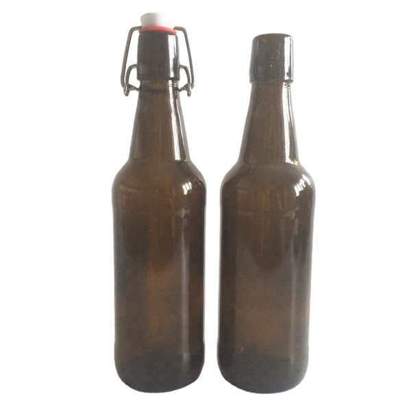 500ml amber glass beer bottle with swing flip top