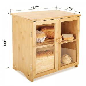 ERGODESIGN Bread Boxes with Double-Door Design and Movable Cutting Board