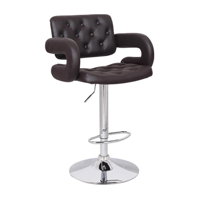 ERGODESIGN Leather Swivel Bar Stools with Hollow Back and Armrest