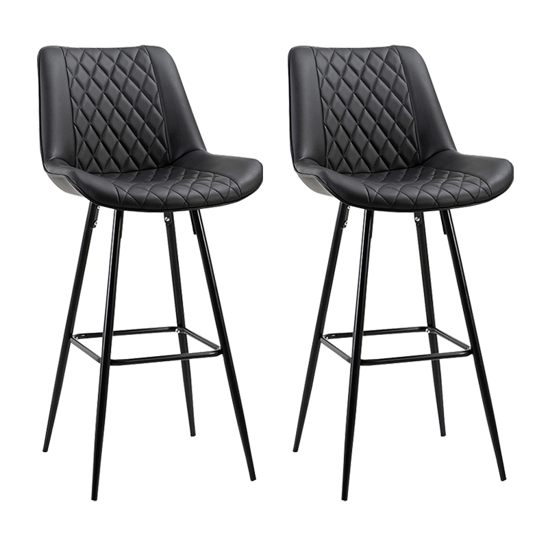 ERGODESIGN Faux Leather Counter Height Bar Stools with Back and Footrest Set of 2 Featured Image