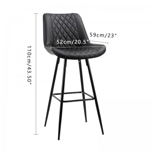 ERGODESIGN Faux Leather Counter Height Bar Stools with Back and Footrest Set of 2