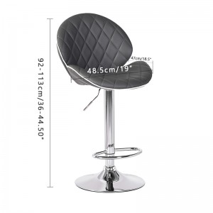 ERGODESIGN Adjustable Bar Stools with Shell Back of Different Designs Set of 2