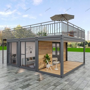 2022 Hot-sale E-Housing Company Vinnige aflewering Maklik Monteer hoë kwaliteit pasgemaakte voorafvervaardigde houerhuis A06 met vuurdak