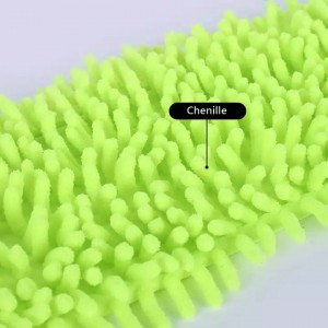 Mikrošķiedras šenila plakanas grīdas tīrīšanas mopu paliktņi ar kabatu