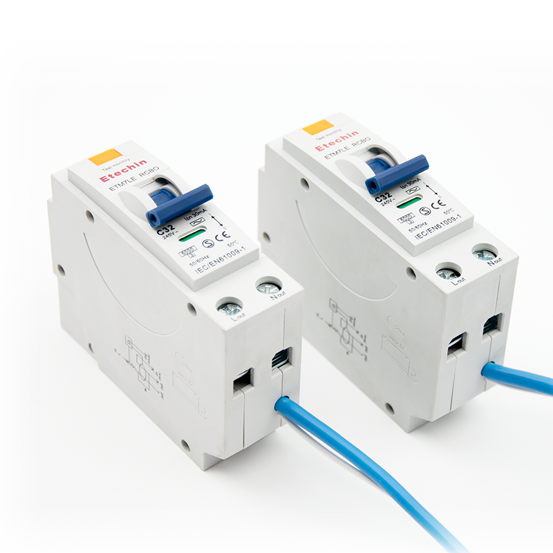 1P+N, RCBO, B, C curva, ETM7RF, Residua Current Breaker with Over-Current protection, plug in