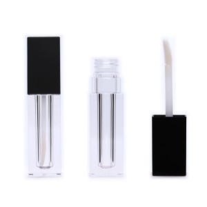 EGAC57 Prazne stekleničke sijaja za ustnice Prozorne embalaže Mat pokrovček tube s tekočo šminko z aplikatorjem s konico čopiča
