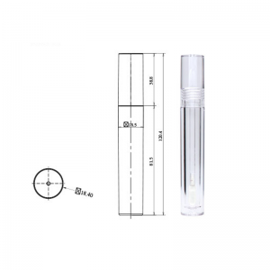 Транспарентни цевки за сјај за усни Кристален цилиндар прилично јасен Контејнер за течен кармин Празен пакет од проѕирно шише