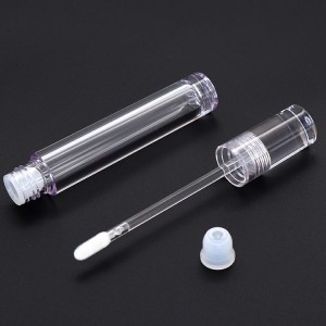 Transparent Lip Gloss Tubes ស៊ីឡាំងគ្រីស្តាល់ថ្លាស្អាត Liquid Lipstick Container កញ្ចប់ដបថ្លា