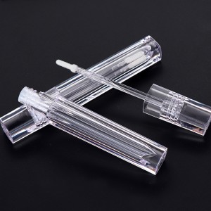 Tubs de brillantor de llavis transparents Envàs de llapis de llavis líquids quadrats de vidre bastant clars Paquet d'ampolla transparent buit
