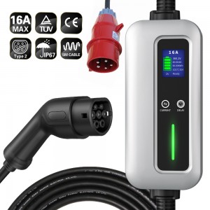 3phase 16A 11KW portable ev charger type 2 11KW ev charger