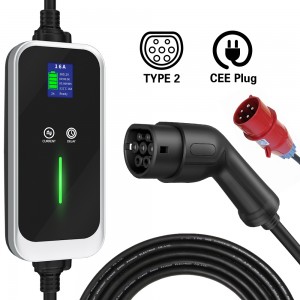 EVSE Pengisian Tipe 2 Portable ev charger 3 phase 16A kendaraan pengisian 11KW smart ev charging