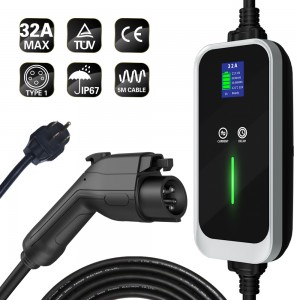7KW 32A type 1 Portable EV Charger na may NEMA 14-50 plug Level 2 Charger Type 1 connector