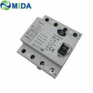 40A 63Amp B Type RCCB 4 Pole 10KA 300mA RCD Typ B para sa EV Charger Station