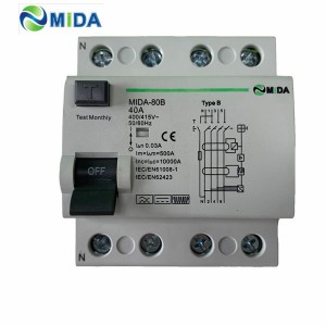 I-Wallbox Circuit breaker Uhlobo B RCCB 80A 100A 2P 4P 30mA DC 6mA B Uhlobo RCD