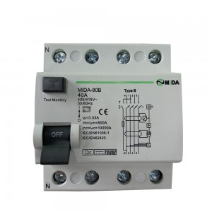 RCD Type B 4Pole 63A 80A 100A 30mA RCCB Автоматичний вимикач пристрою залишкового струму