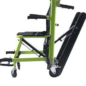 2021 Nova cadeira de rodas eléctrica portátil plegable para subir escaleiras con pista de goma
