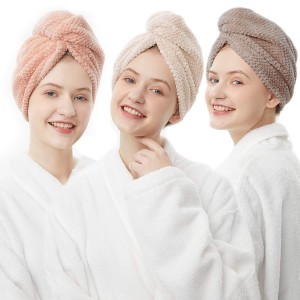 Turbante de ducha para secado de cabelo de microfibra Toallas de secado rápido