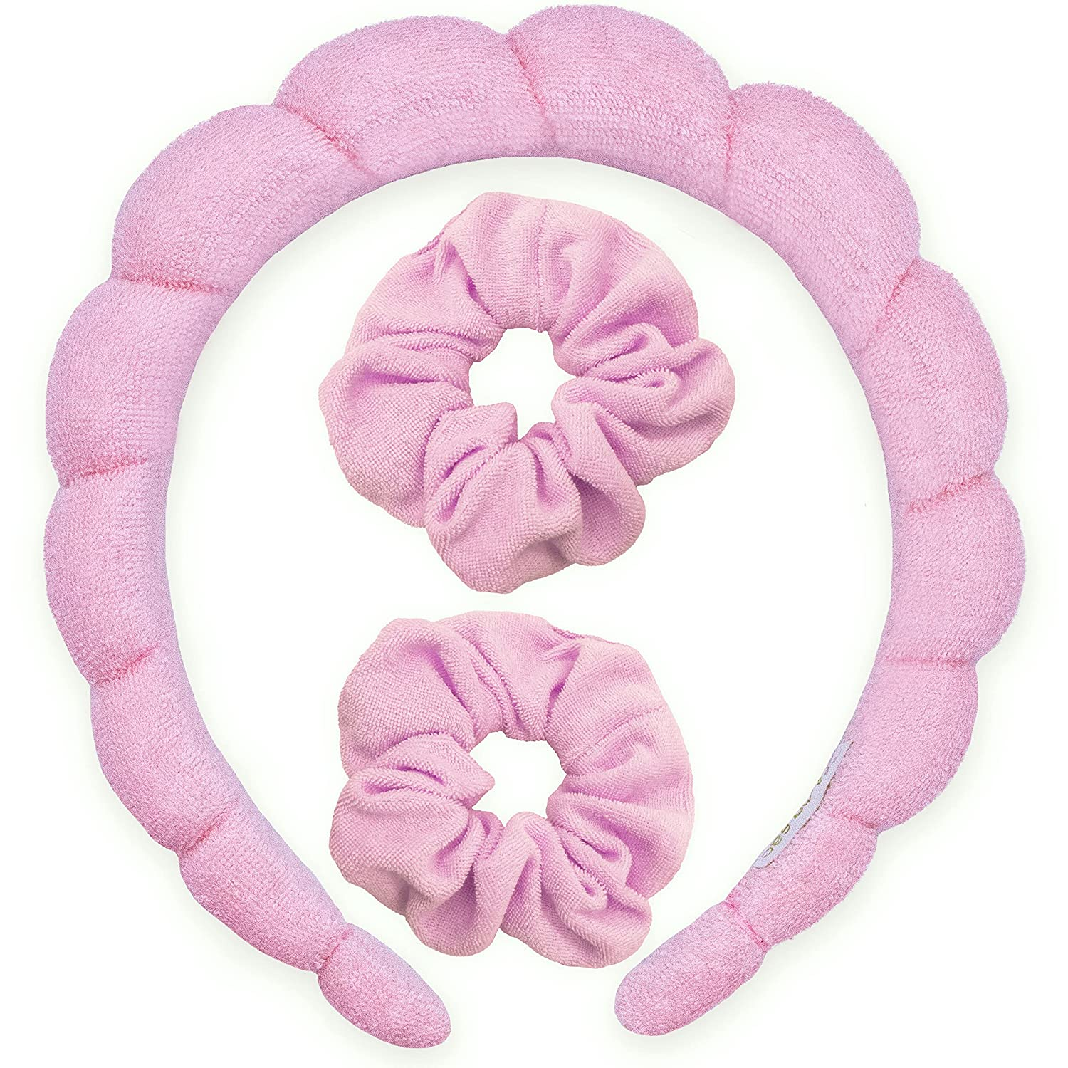Puffy Spa Headband en Wristband Scrunchies Twisted Bubble MakeUp HairBand