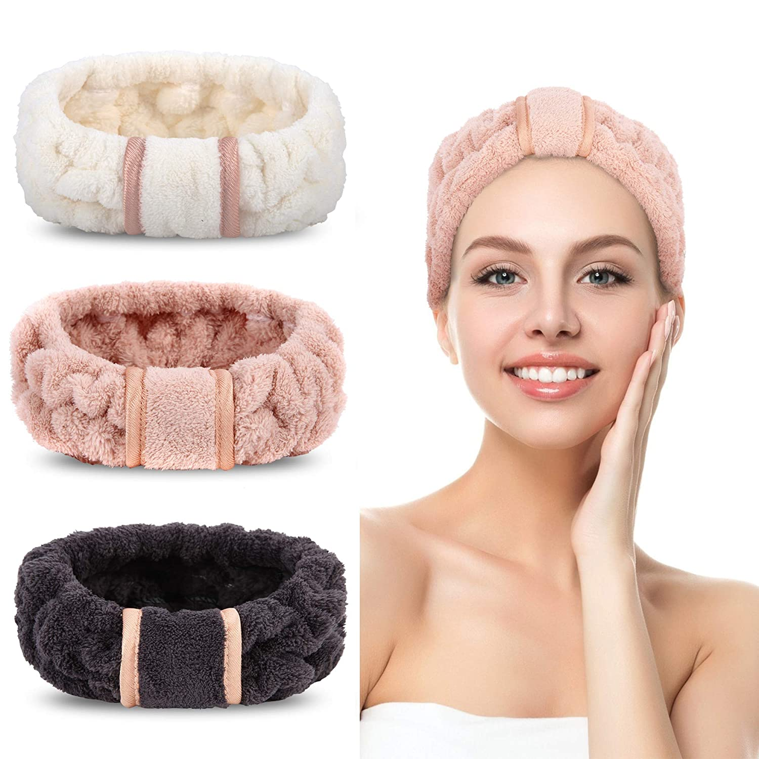 အမျိုးသမီးများအတွက် Microfiber Headbands Spa Facial Headband ဦးခေါင်းထုပ်