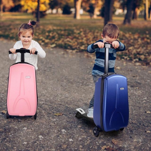a-bst Wysokiej jakości trzykołowa składana walizka bagażowa na hulajnogę dla dzieci ze stopu aluminium, trwała 18 cali, walizka na hulajnogę podróżna dla dzieci